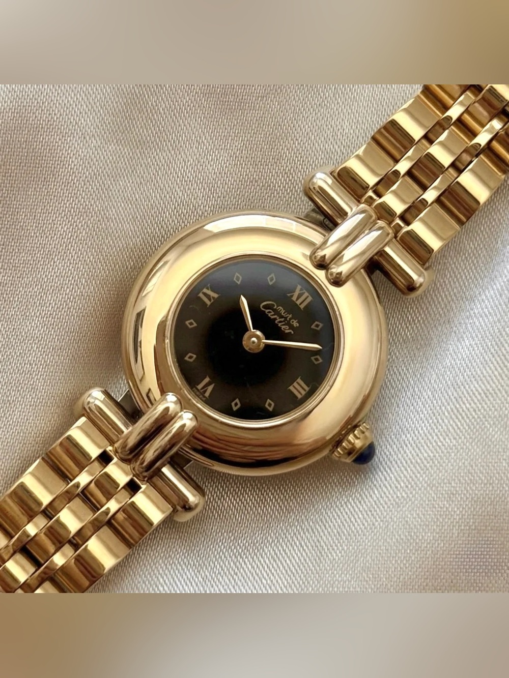 AUTHENTIC VINTAGE CARTIER GOLD WATCH - WITH BOX - Picture 5 of 8